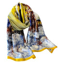 Acotavie Scarfs for Women Dressy Fashion Scarves Long Floral Pattern Scarf Lightweight Sunscreen Shawls - color: C026