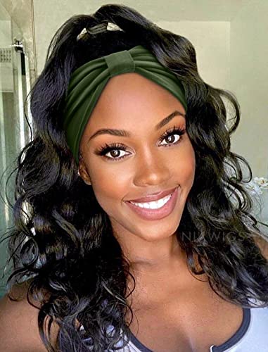 Tobeffect Wide Headbands for Women Wide Knotted Hairbands Turbans Non Slip Boho Head Wraps Hair Accessories for Girls Solid Color, 6 Packs - color: Headbands 7