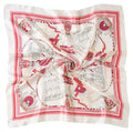 CHUNG Women's Scarf Hair Bandanas Square 27.5" Satin Wrap Fashion Pattern Scarves Emulation Silk Handbag Ribbons Necktie - color: Pink Sailboat