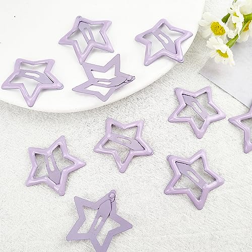 Hair Clip Y2K Star Hair Accessories Cute Hair Barrettes Non-slip Hollow Light Purple Small Clips for Women Girls Hairpin Headpieces Everyday Fashion Party 10PCS - color: Style5