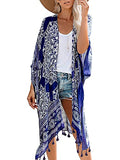 Breezy Lane Kimonos for Women Swimsuit Coverups Beach Cover Up Swimwear Cardigan Summer - color: B Midnight Blue