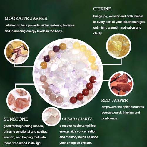 Strong Healing Crystal Bracelet 8MM Genuine Stone Bracelet Lucky Beaded Bracelet Chakra Bracelet 6.5 inch Positive Energy Inspirational Gifts for Women Mom - style: Joy Happiness