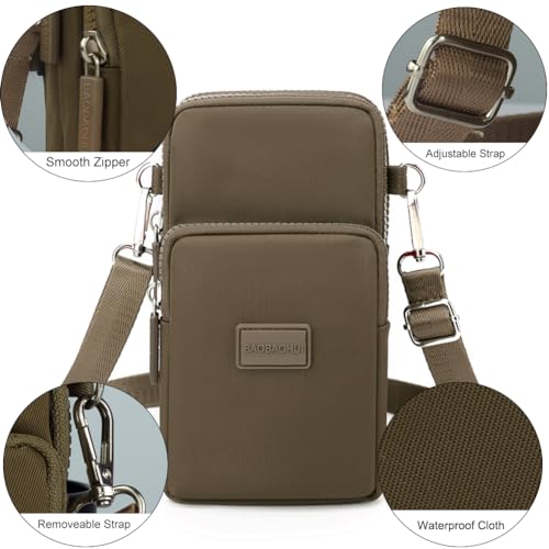 JANKS Small Crossbody Bags for Women Mini Cell Phone Purses Handbag Shoulder Bag - color: E-milk Coffee