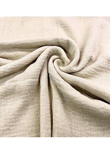 Humble Hilo Womens Woven Bohemian Style Gauze Scarf,Shawl, Head Wrap Fringed Edge Lightweight, Long Folds Small - color: Bone