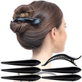 RC ROCHE 6 Pcs Duck Bill Alligator Hair Clips for Women Sectioning Flat Claw Long Thick Hair Inner Teeth Curved Styling Jaw Strong Secure Grip Salon, Medium Black - color: (Medium) Black