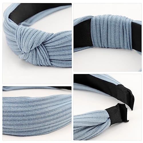 DRESHOW 8 Pack Knotted Headbands for Women Wide Turban Headband Yoga Exercise Ribbing Hair Hoop Hair Bands Accessories - color: 8 Pack Plastic Hair Hoop C