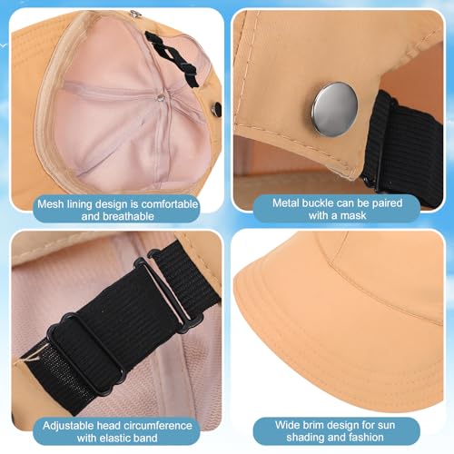 4PCS UPF 50+Womens Sun Hat UV Protection Wide Brim Hat Adjustable Ponytail Breathable for Hiking Fishing Running Golf Sports Multi