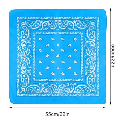 NACHLYNN 10/20pcs Paisley Bandanas Assorted Bandanas Cowboy Polyester Headbands Square Scarf Headwear - color: Rainbow Color