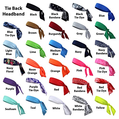 Headbands Tie on Headband for Women Men Running Athletic Hair Head Band Elastic Sports Sweat Basketball Sweatband Stetchy Yoga Workout Sweatbands Adjustable Non-Slip Moisture Wicking - color: Red Bandana