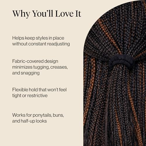Kitsch Ribbed Hair Ties No Damage - Strong, Stretchy & Snag-Free Hair Bands | Soft Fabric Ponytail Holders, Stylish Elastics for Everyday Hairstyles | Ideal Gifts for Women - Black, 10pcs - color: Black Ribbed (Pack of 10)