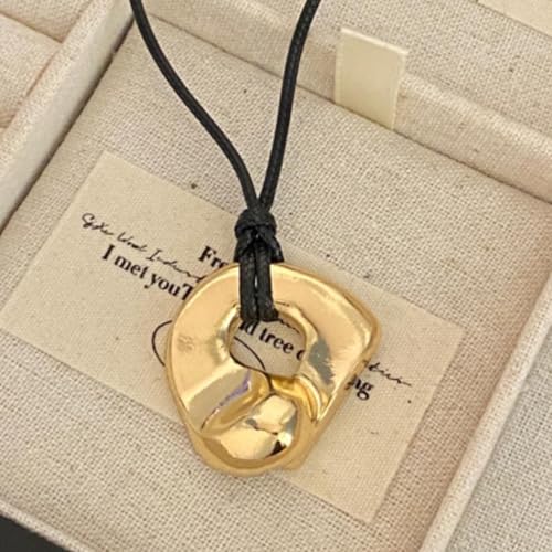 Frodete Statement Necklace for Women Chunky Gold Necklaces Long Pendant Necklace Boho Necklaces Gold Pendant Jewelry Cowboy Chic Style Cowgirl Outfit - color: Z10:Gold Pendant Necklace