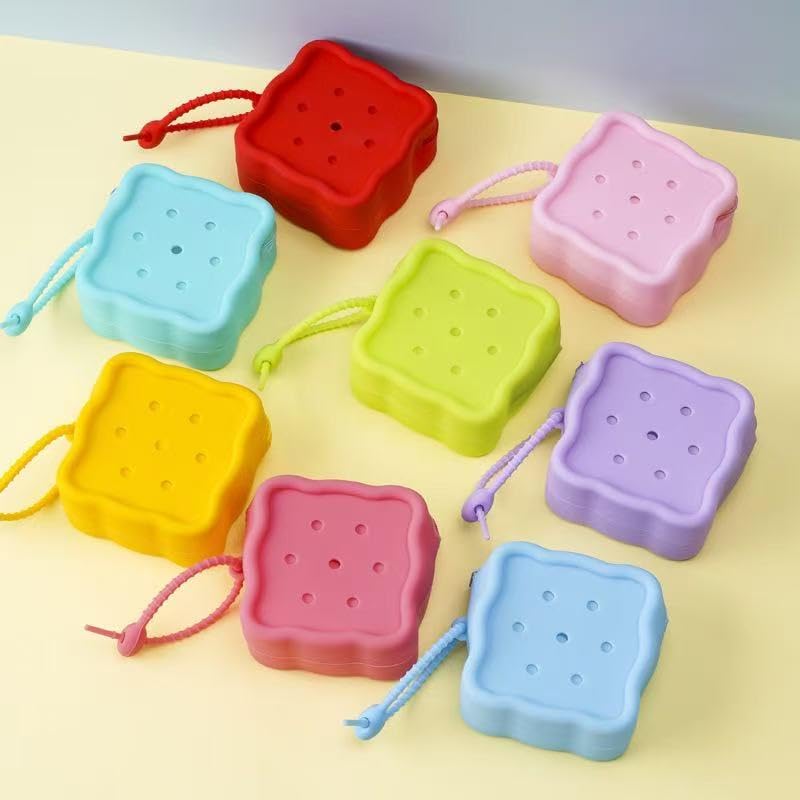 Soft Silicone Zipper Coin Purse Lovely Cartoon Hole Design Miniature Wallet Children's Storage Pouches Organizers For Kid with 25pcs DIY Charms (Pink) - color: Pink