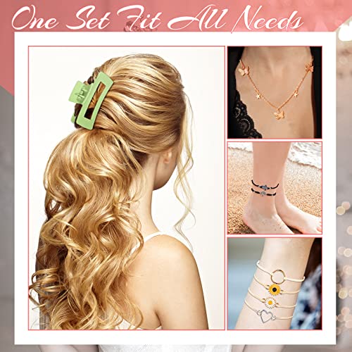 49 Pcs Boho Jewelry Set for Women, Surfer Wave Friendship Bracelets Layered Necklace Hair Clip, Summer Beach Gift - style: Vintage
