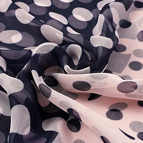 E-Clover Unique Fashion Women's Scarf Chiffon Sheer Scarves for Women Lightweight - color: Polka Dot-purplepink