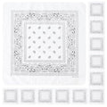Falari 12 Pack Bandanas Multipurpose Cotton Novelty Paisley Bandana Headband for Cowboy Men Women 22 x 22 - color: White