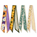 QIUTIMIY 4 Pack Purse Scarf Handbags Skinny Twill Hair Scarves Narrow Neck Scarf Band Women Fashion Accessories Bag Charms - color: Style 2-11