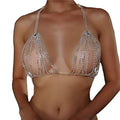 Sexy Bling Rhinstone Bra Body Chain Rhinstone Underwear Bra Harness Crystal Body Chain Jewelry Bikini Crystal Bralette Underwea for Women - color: Silver