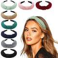 DRESHOW 8 Pack Knotted Headbands for Women Wide Turban Headband Yoga Exercise Ribbing Hair Hoop Hair Bands Accessories - color: 8 Pack: Pink,green,gray,yellow,beige,white,black,red