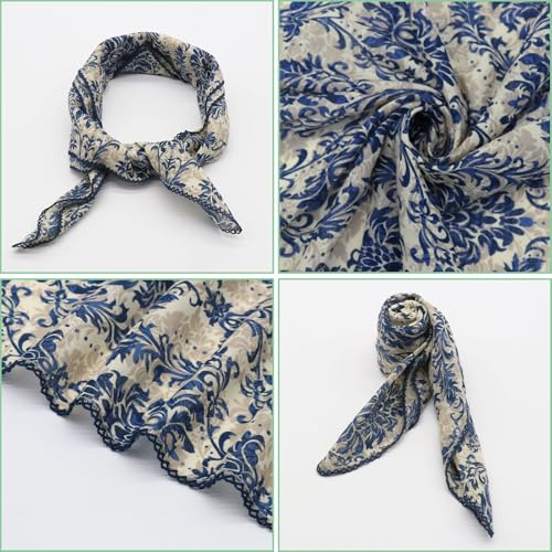 Large Cotton Bandanas for Women, 27 x 27 inch Hair Neck Scarf, Headband Square Scarf - color: P-navy Blue