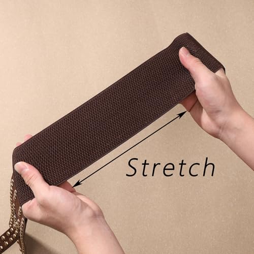 MILAKOO Vintage Punk Leather Waist Belt for Women 80s Goth Costume Cinch Belts Ladies Western Belt for Jean - color: F1: Brown