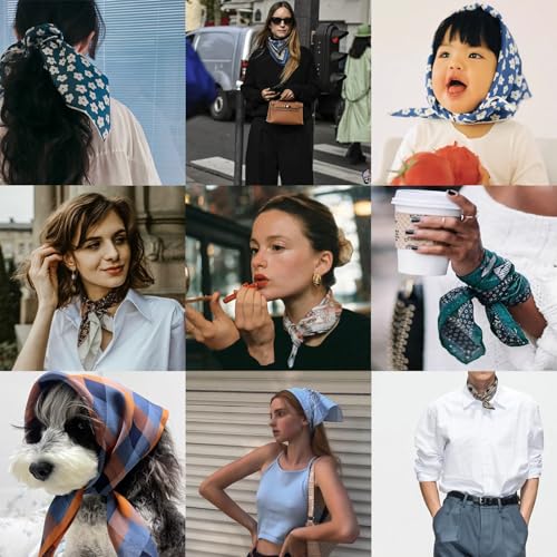 Cotton Bandana,Large Bandanas for Women,Head Coverings for Women,Head Scarf Handkerchief, Square Headband 27" x 27" - color: 27-05-sunflower-coffee