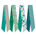QIUTIMIY 4 Pack Purse Scarf Handbags Skinny Twill Hair Scarves Narrow Neck Scarf Band Women Fashion Accessories Bag Charms - color: Style 12