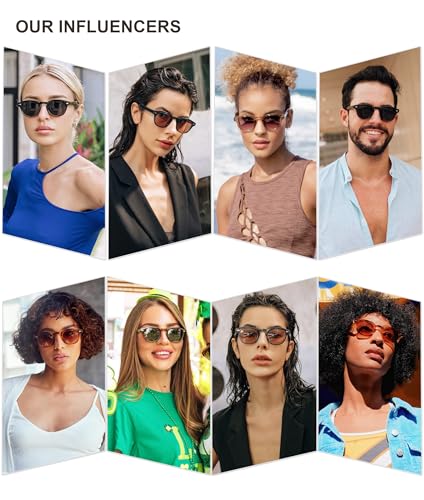 SOJOS Retro Small Round Sunglasses for Men Women Trendy Circle Style UV400 Lenses Unisex Sun Glasses SJ2251 - color: Black/Blue