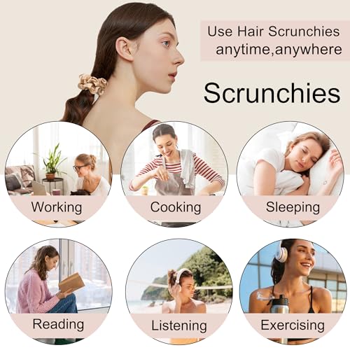 Hair Ties Small Scrunchies for Women's Hair Scrunchies Both for Thick Hair or Thin Hair Curl Hair No Crease Ponytail Holder No Hurt Your Hair - color: 10 Soft Mixed