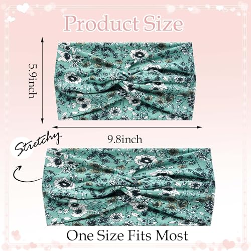 Boho Headbands for Women Cute Wide Headband Floral Print Knotted Turban Head Bands Soft Hair Wraps African Head Scarf Fashion Turban Hairband Large Scarf Headband For Women’s Hair Accessories - color: Style 137