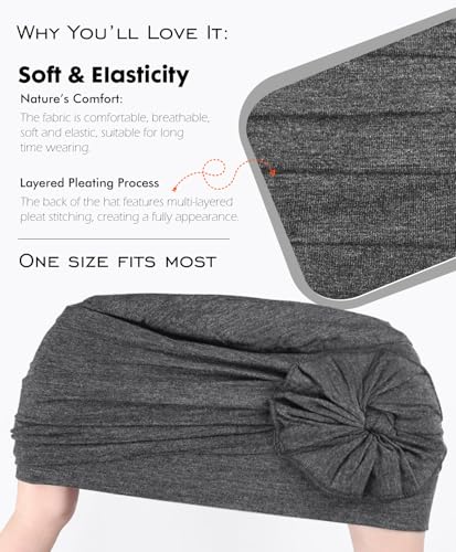 Chemo Headwear for Women Cancer Patients Lightweight Head Coverings for Hair Loss Seasonal - color: Dark Heather Grey