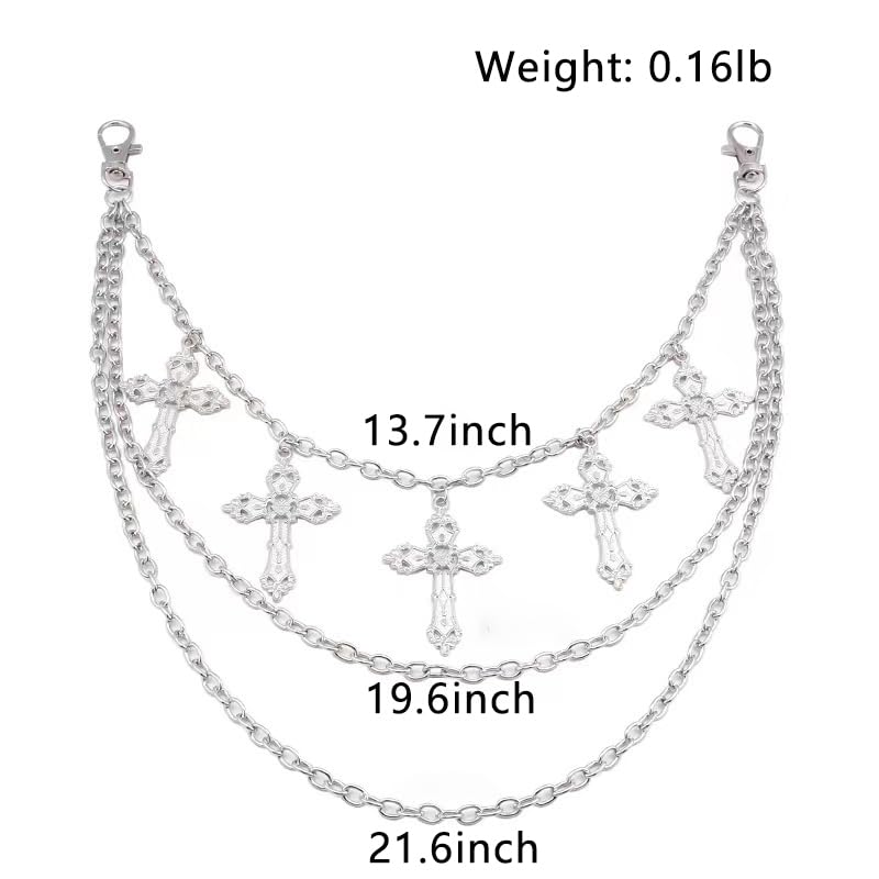Pants Chain Wallet Chain Punk Chain Hip Hop Butterfly Lock Charm Jeans Chains Rock Chains for Women Men Hipster Women Fashion Trendy Waist Pants Chain Jewelry Clothing Accessories - color: cross 1
