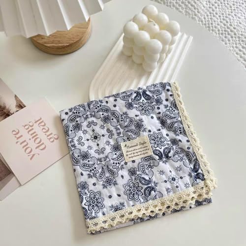 Soft Cotton Like Lace Bandana Headband, Head Wrap, Protective Coverage, Hair Neck Scarf for Women 24 x 24 inch - color: Cas003 - Paisley W