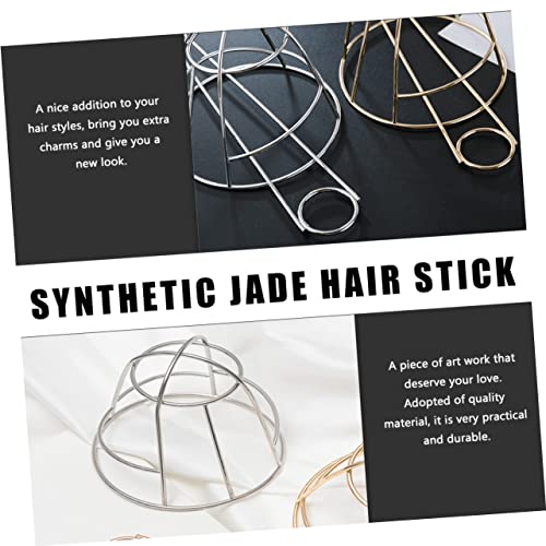 Angoily Metal Bird Cage Hairpin Hair Bun Holder Silver Hair Stick for Women Wedding Party Updo Accessories 3.07X2.83 Inches