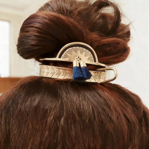 Tassel Hair Stick For Women, Hair Cuff Bun Set, Decorative Round Top Bun Holder Cage