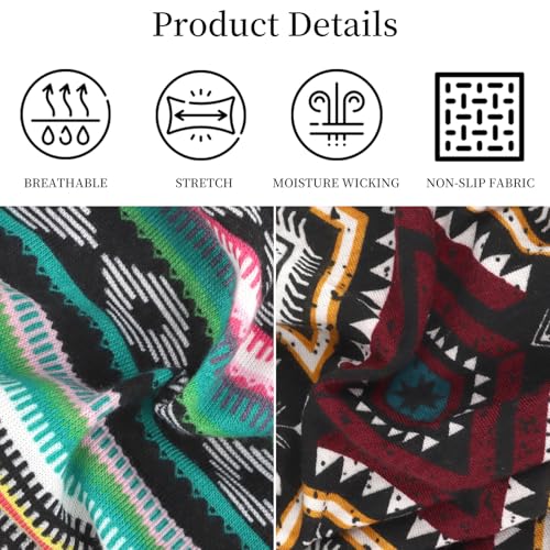 YARIEW 6Pcs Headbands Paisley Bandanas Head Bands Sweat Band Hair Wrap Headwrap Fashion Boho Wide Thick Workout Yoga Elastic Headbands Mens Cooling Running Sports Headband Sweatbands for Women and Men - color: Multi-colored-5