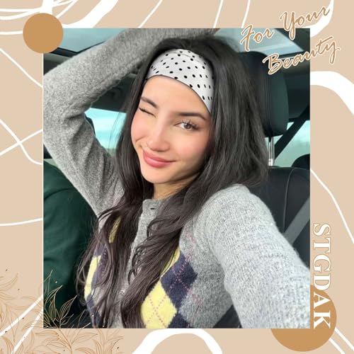 Polka Dot Headbands Wide Head Bands For Women's Hair Wraps Stylish Hairband Red White Black Non Slip Headband Stretchy Yoga Valentine's Day Hair Accessories For Women Valentine's Day Gift - color: Style 147