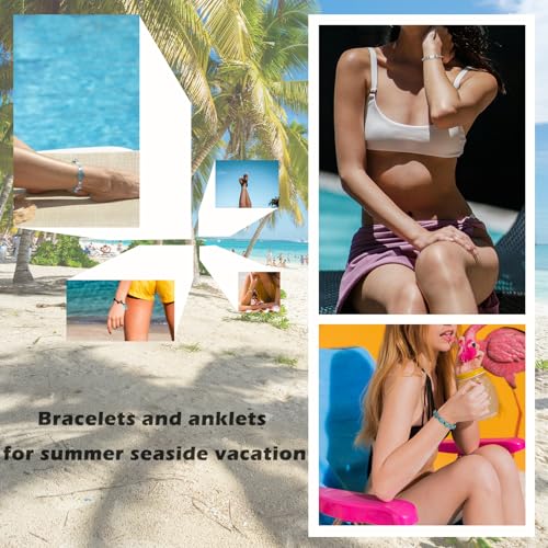 Handmade Summer Turtle Starfish Bracelets Bohemian Beaded Seashell Bracelets Set Adjustable Waterproof Summer Beach Surfer Bracelets Summer Vacation Jewelry Bahamas Souvenirs - color: 8PCS