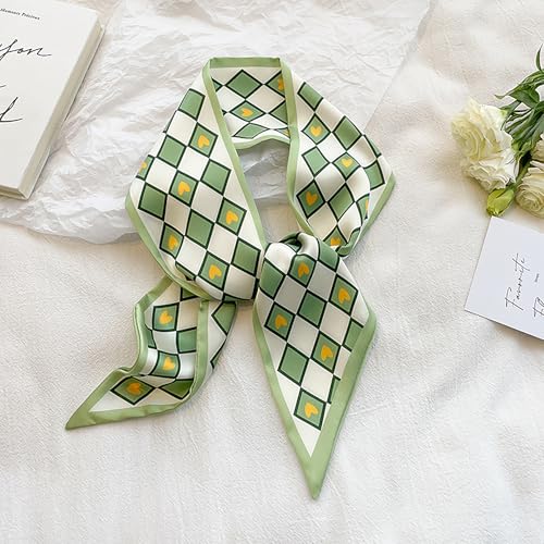 4 Pack Purse Scarf Handbags For Women,Boho Scarrves for Bag Hair Accessories Handle Fashion Lightweight - color: Green