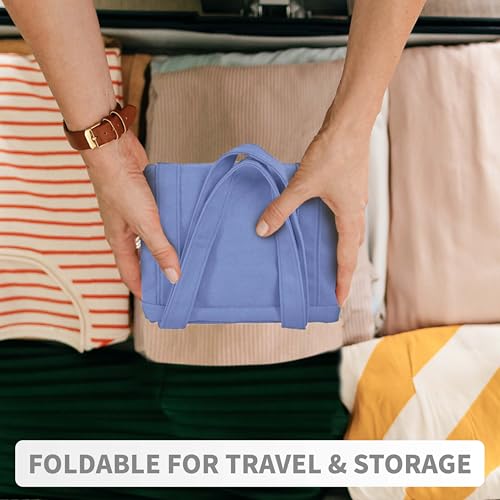 HOMESPON Large Canvas Tote Bag for Women Everything Bag with Pockets and Laptop Sleeve - color: Violet
