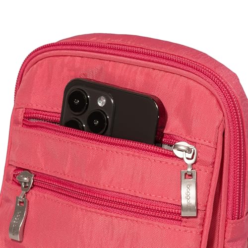 Baggallini Journey Crossbody Bags for Women 9x6 Small Lightweight Travel Handbag W/RFID - color: Flamingo