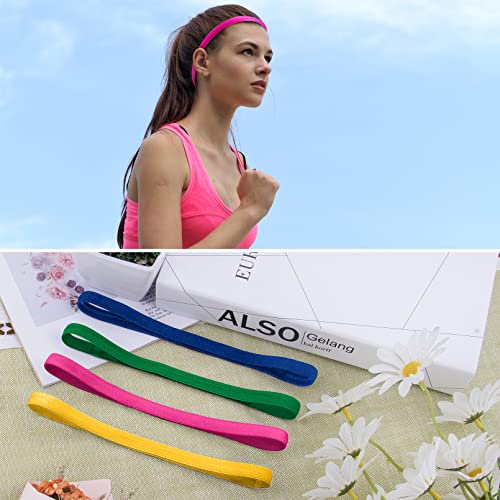 Duufin 20 Pieces Elastic Sport Headbands for Women and Girls - Non Slip Grip Headbands in 20 Colors - Ideal for Volleyball, Tennis, Yoga, Basketball, Walking, Exercise, Running - color: Fashion Color
