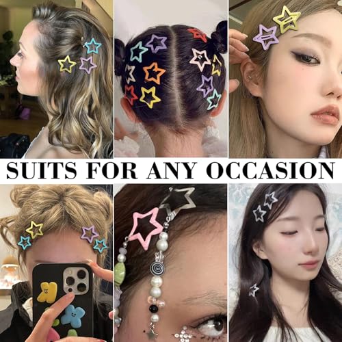 20 PCS Sparkling Star Hair Clips Snap Hair Accessories Non Slip Clips for Girls Women Metal Hair Clip Star Hair Barrettes Stars Hair Clips for Women Stars Hair Clip - color: Multicolor Sparkling1.22" (30PCS)