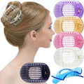 RC ROCHE 6 Pcs Flat Claw Hair Clips for Women Thick Hair French Round Duckbill Square Secure Strong Hold Grip Clamps Barrettes Curved No Slip No Crease Styling Cute Extra Jumbo XL, Large Transparent - color: (Large) Transparent