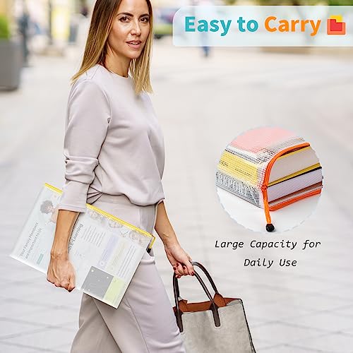 Umriox 24 Pack 12 Colors Zipper Pouches for Organizing, Letter Size, A4 Size, Zipper Bags for Puzzles & Board Game Storage, Office Supplies Travel Toiletries - style: A4-24P