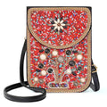 Small Beaded Crossbody Bag for Women, Boho Cell Phone Shoulder Purse Wallet with Handcrafted Colorful Beads - color: Tree-5