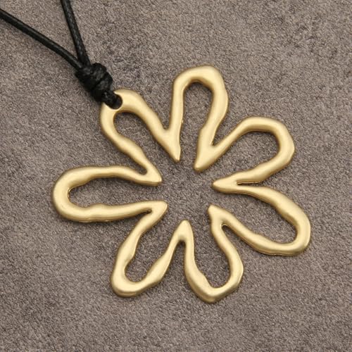 Leather Necklace for Women Vintage Boho Necklaces Black Cord Choker With Pendant Casual Chunky Leather Necklace Trendy - style: Boho Chunky Necklace