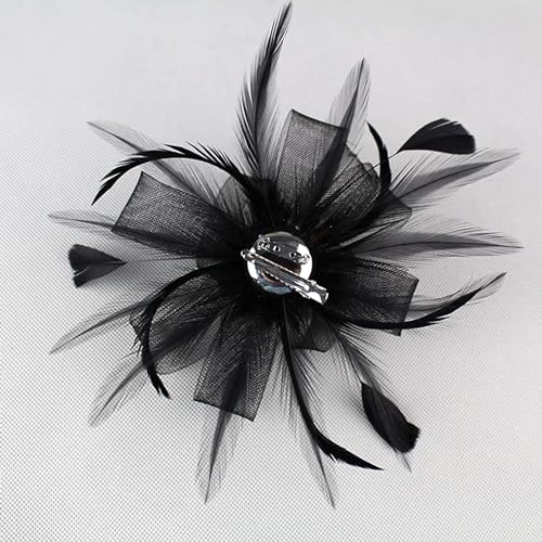 dressfan Womens Fascinator Hat Headpiece 20s Vintage Wedding Hair Accessories for Derby/Wedding/Cocktail/Tea Party - color: Black