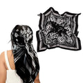 NZKNP Silk-Like Head Scarf - Women's Bandana Wraps - color: 35-black, size: 35"*35"