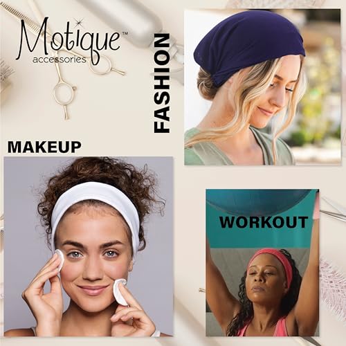 Motique Accessories Wide Cotton Head Band Solid Boho Yoga Style Soft Hairband for Women (Neon Orange) - color: Neon Orange