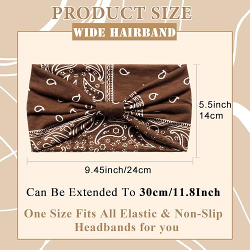 Bandana Headband Boho Head Bands For Women Wide Head Wraps Soft Turban Headband African Paisley Hair Bandana Scarf Headbands Stretchy Hair Band For Women Teen Girls - color: Style 148